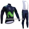 Completo Maglia ML + Pantaloncino con bretelle ML 2017 Movistar Team N001